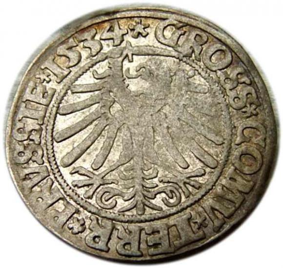 Grosz pruski 1534 Zygmunt I Stary Prusy Królewskie Toruń (2)