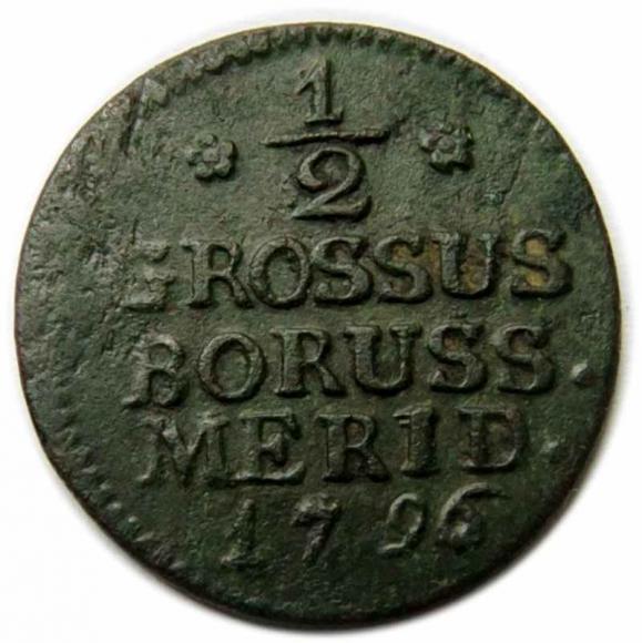Półgrosz 1796 Fryderyk Wilhelm II Prusy Południowe Wrocław (1)