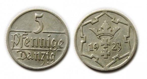 5 fenigów 1923 Wolne Miasto Gdańsk (1)