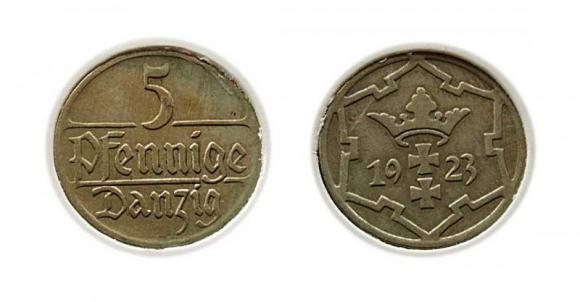 5 fenigów 1923 Wolne Miasto Gdańsk (1)