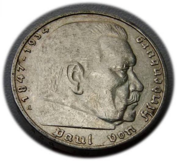 5 marek 1936 Paul von Hindenburg / swastyka Berlin (1)