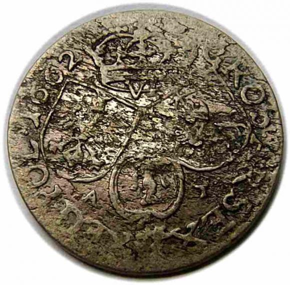 Szóstak 1662 Jan Kazimierz Kraków (2)