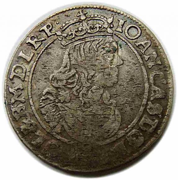 Szóstak 1663 Jan Kazimierz Kraków (1)
