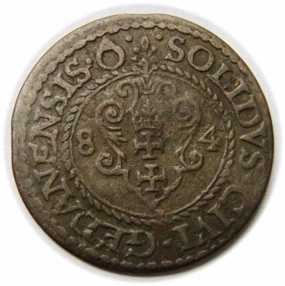 Szeląg 1584 Stefan Batory Gdańsk (1)