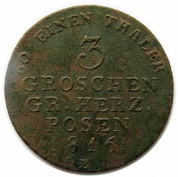 3 grosze 1816 Wielkie Księstwo Poznańskie Wrocław (1)