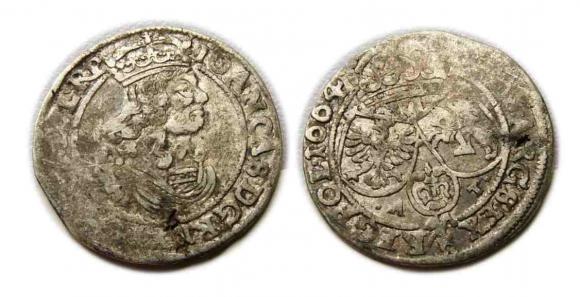 Szóstak 1664 Jan Kazimierz Bydgoszcz (1)