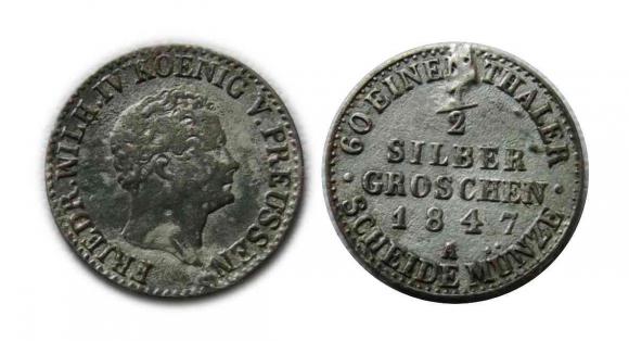 1/2 srebrnego grosza 1847 Fryderyk Wilhelm IV Berlin (1)
