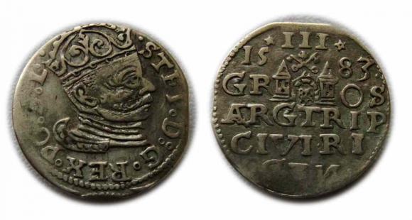 Trojak 1583 Stefan Batory Ryga (1)