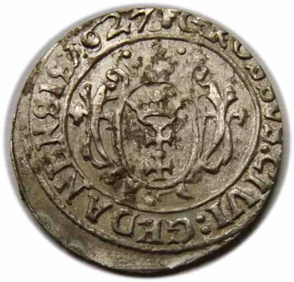 Grosz 1627 Zygmunt III Waza Gdańsk (2)