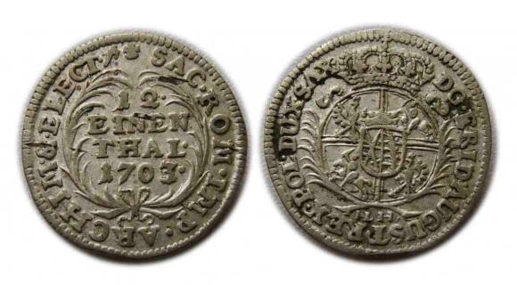 1/12 talara 1703 August II Mocny Sas Drezno (1)