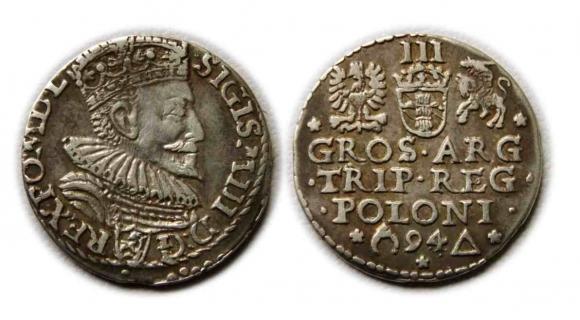 Trojak 1594 Zygmunt III Waza Malbork (1)