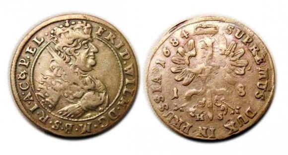 Ort 1684 Fryderyk Wilhelm I Księstwo Pruskie Królewiec (1)