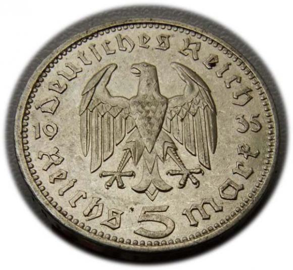 5 marek 1935 A Paul von Hindenburg / orzeł pruski Berlin (2)