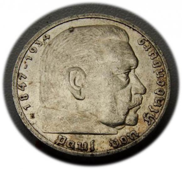 5 marek 1935 E Paul von Hindenburg / orzeł pruski Muldenhutten (1)