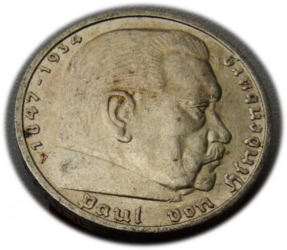 5 marek 1935 F Paul von Hindenburg / orzeł pruski Stuttgart (1)