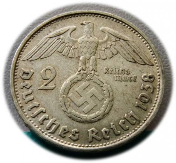 2 marki 1938 Paul von Hindenburg / swastyka Wiedeń (2)