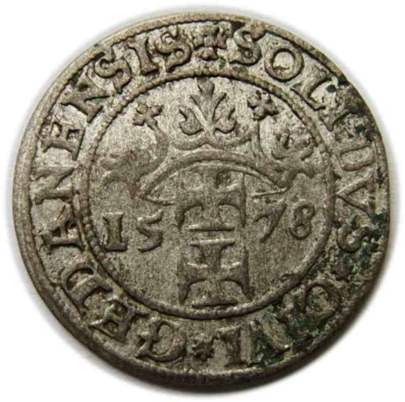 Szeląg 1578 Stefan Batory Gdańsk (1)