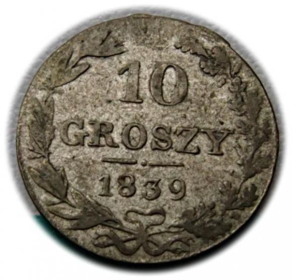 10 groszy 1839 Mikołaj I Romanow byłe Królestwo Polskie, Warszawa  (1)