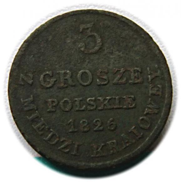 3 grosze 1826 Mikołaj I Romanow Królestwo Polskie pod zaborem Warszawa (1)