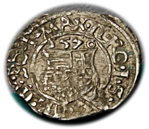 Denar 1576 Maksymilian II Habsburg Węgry (2)
