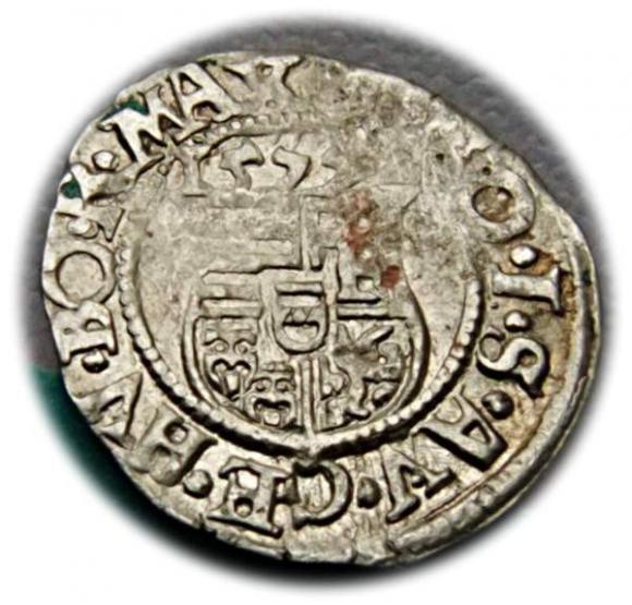 Denar 1577 Maksymilian II Habsburg Węgry (2)