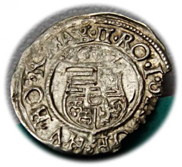 Denar 1577 Maksymilian II Habsburg Węgry (2)