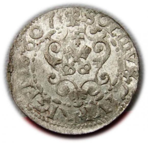 Szeląg 1607 Zygmunt III Waza Ryga (2)