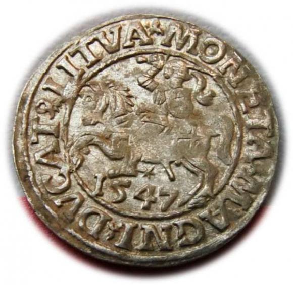 Półgrosz 1547 Zygmunt II August Wilno (1)