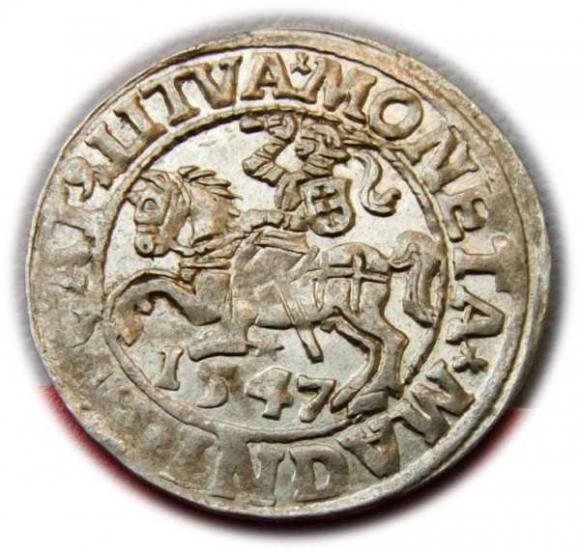 Półgrosz 1547 Zygmunt II August Wilno (1)