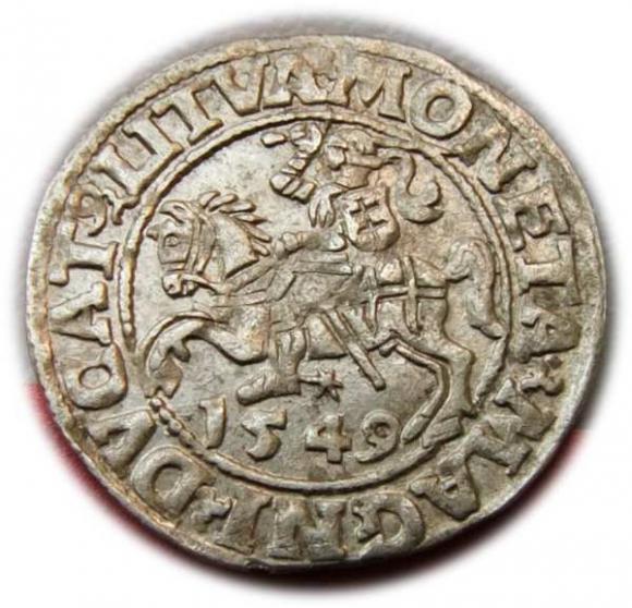 Półgrosz 1549 Zygmunt II August Wilno (1)