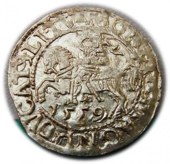 Półgrosz 1559 Zygmunt II August Wilno (1)