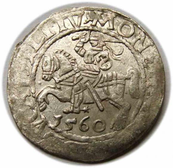 Półgrosz 1560 Zygmunt II August Wilno (1)