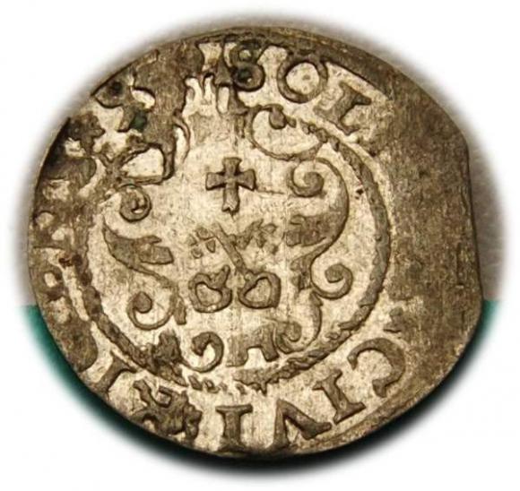 Szeląg 1595 Zygmunt III Waza Ryga (2)