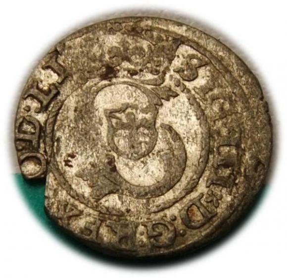 Szeląg 1596 Zygmunt III Waza Ryga (1)