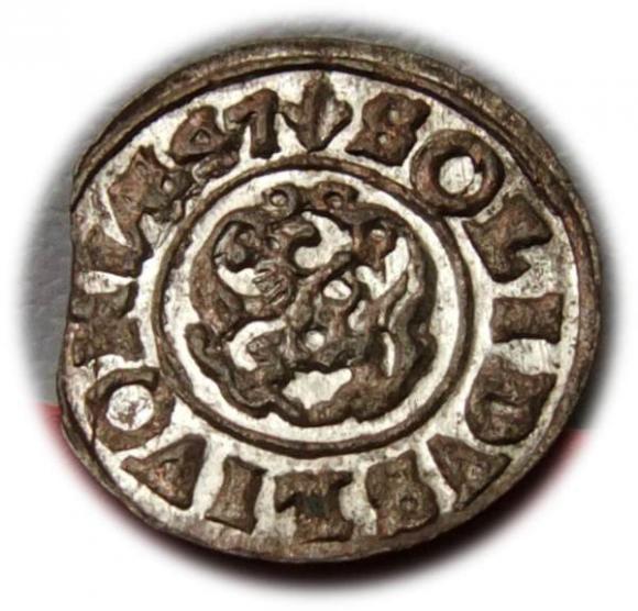 Szeląg 1647 Krystyna Waza Liwonia (2)