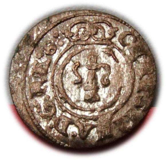 Szeląg 1646 Krystyna Waza Ryga (1)