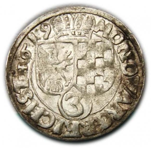 3 krajcary 1619 Jan Krystian Jerzy Rudolf Księstwo Brzesko-Legnicko-Wołowskie Złoty Stok (1)