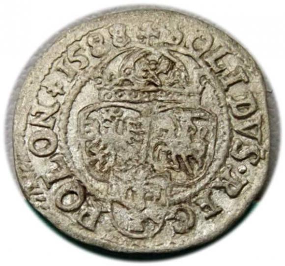 Szeląg 1588 Zygmunt III Waza Olkusz (2)