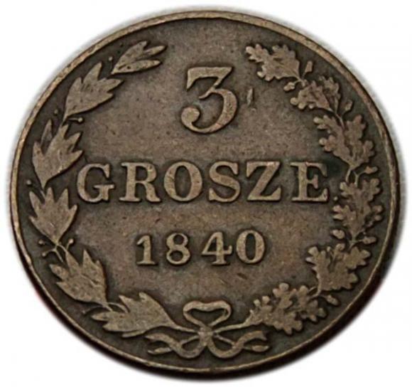 3 grosze 1840 Mikołaj I Romanow byłe Królestwo Polskie Warszawa (1)