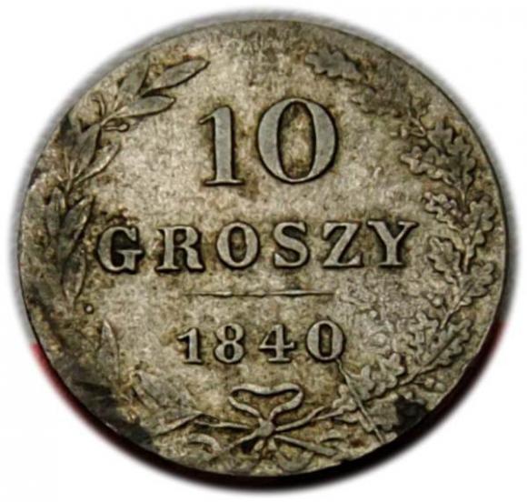 10 groszy 1840 Mikołaj I Romanow byłe Królestwo Polskie Warszawa (1)