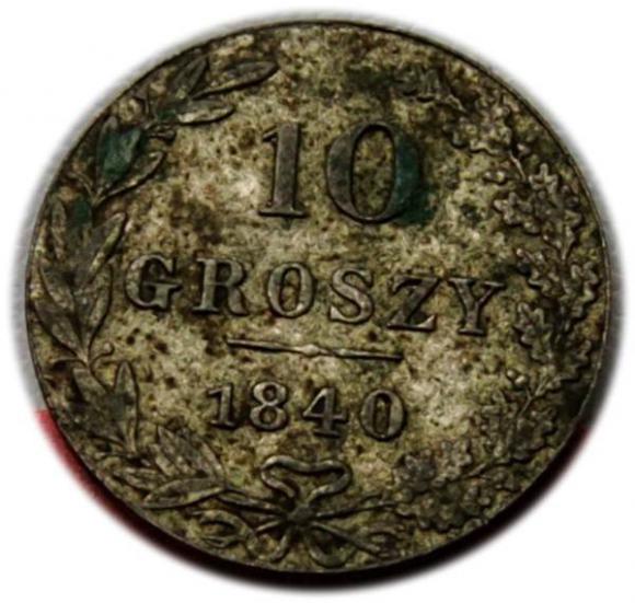 10 groszy 1840 Mikołaj I Romanow byłe Królestwo Polskie Warszawa (1)