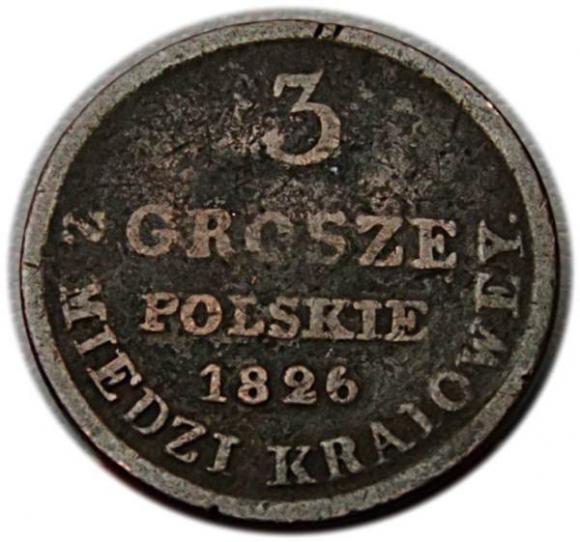 3 grosze 1826 Królestwo Polskie pod zaborem Warszawa (1)