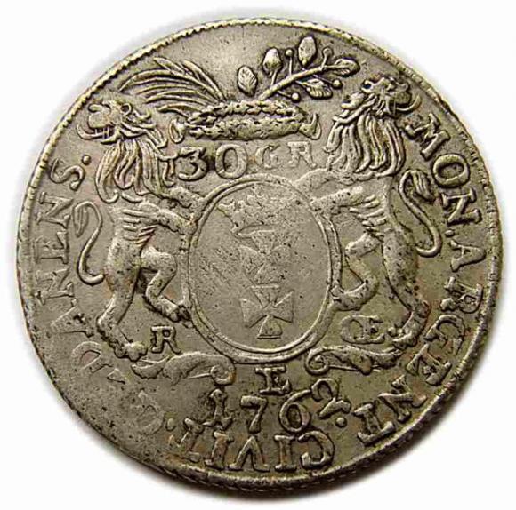 30 groszy 1762 August III Sas Gdańsk (2)