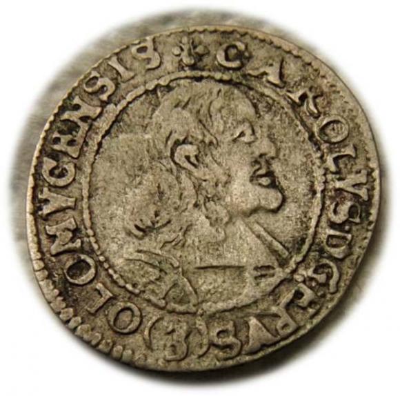 3 krajcary 1668 Karol II Lichtenstein Ołomuniec  (1)