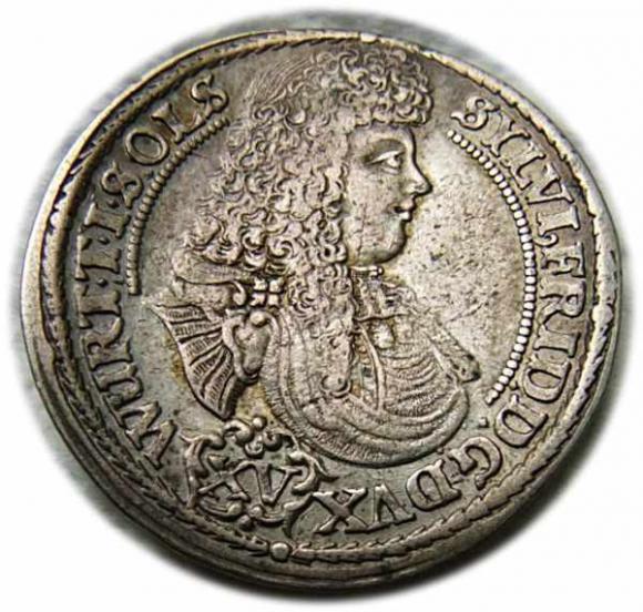 15 krajcarów 1675 Sylwiusz Fryderyk Witemberski Oleśnica (1)