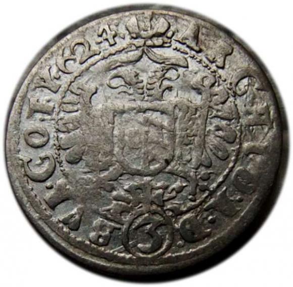 3 krajcary 1624 Ferdynand II Austria Wiedeń (2)