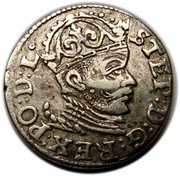 Trojak 1584 Stefan Batory Ryga (1)