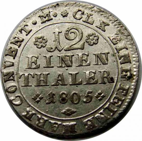 1/12 talara 1805 Karol Wilhelm Ferdynand Brunszwik-Wolfenbüttel (1)