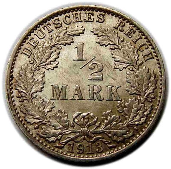 1/2 marki 1913 Wilhelm II Hohenzollern Niemcy Berlin (1)