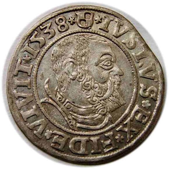 Grosz 1538 Albrecht Hohenzollern Księstwo Pruskie Królewiec (1)
